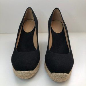 J. Crew Seville Espadrille Wedges | Black | 7.5